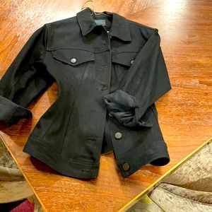 Goldesign black denim jacket with a nipped in waist.  been worn once or twice